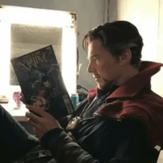 🕸 afc404a9 Doctor Strange doctor strange, benedict cumberbatch, marvel, comic book, reading, sorcerer telegram sticker