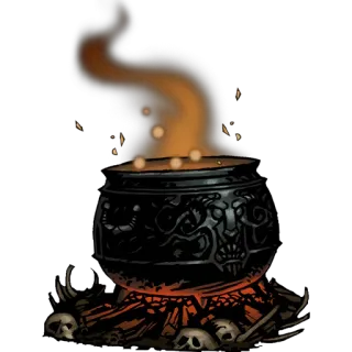 🍵 42e6a92b kocioł, mikstura, magia, czaszka, ogień, mroczne fantasy telegram sticker