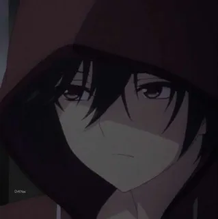 ➖ 95a997db Anime, Manga, Junge, Kapuzenpullover, Dunkles Haar telegram sticker