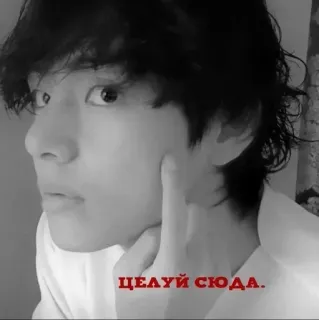 🌟 9cf9d645 ЦЕЛУЙ СЮДА. russisch, text, gesicht, person, promi telegram sticker