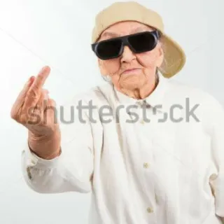 🖕 446a54b1 jari tengah, menyinggung, nenek, kasar, wanita tua, gestur telegram sticker