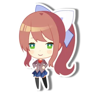 😸 82b3f92f Monika Doki Doki Literature Club! 动漫, 可爱, 莫妮卡, 电子游戏, DDLC whatsapp sticker