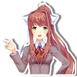 😀 f6d08afe Monika Doki Doki Literature Club! 动漫, 女学生, 可爱, 卡哇伊, 游戏, 角色 whatsapp sticker