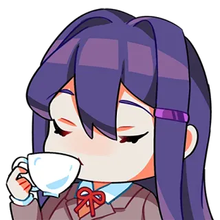🍵 0c245e76 Yuri Doki Doki Literature Club! yuri, Tee, Doki Doki Literature Club, Anime, süß telegram sticker