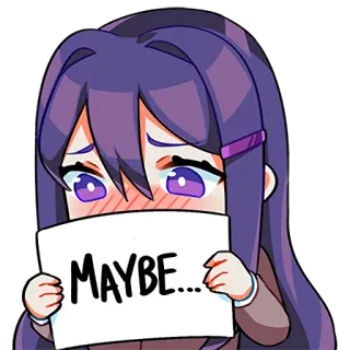 😳 e14dc5f7 Yuri Doki Doki Literature Club! MAYBE... Anime, Sticker, Vielleicht, Doki Doki Literature Club, Yuri telegram sticker