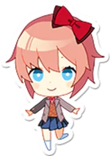 🐱 22f882a1 Sayori Doki Doki Literature Club! 动漫, 可爱, 女孩, Q版, 纱世里, 心跳文学俱乐部 telegram sticker