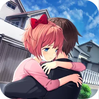 ❤ 354779e6 Sayori Doki Doki Literature Club! 动漫, 拥抱, 悲伤, 女孩, 浪漫 telegram sticker