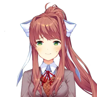 😉 4d705784 Monika Doki Doki Literature Club! 动漫, 女孩, 可爱, 校服 telegram sticker