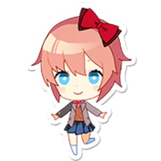 🙂 67ac62a7 Sayori Doki Doki Literature Club! Anime, Manga, Lucu, Gadis, Video game whatsapp sticker