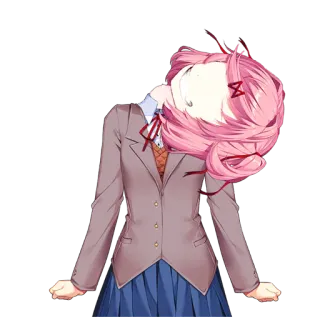 😎 dc10945e Natsuki Doki Doki Literature Club! Anime, Manga, Imut, Gadis, Rambut pink whatsapp sticker