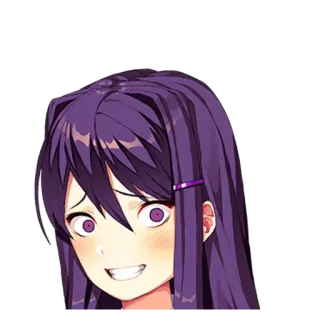 😁 ee2b1f62 Yuri Doki Doki Literature Club! Anime, Manga, Yandere, Seram, Rambut ungu whatsapp sticker