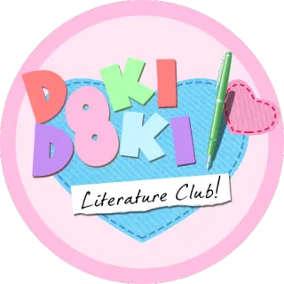 💀 ae5730c6 Doki Doki Literature Club! Literature Club! anime, juego, corazón, literatura, bolígrafo telegram sticker