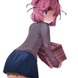 😍 cf4f417b Natsuki Doki Doki Literature Club! Anime, Manga, Lindo, Chica, Estudiante telegram sticker