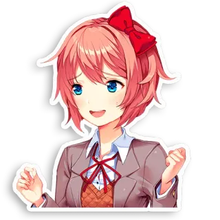 😅 3cb73542 Sayori Doki Doki Literature Club! Anime, Mignon, Joyeux, Fille, Doki Doki whatsapp sticker