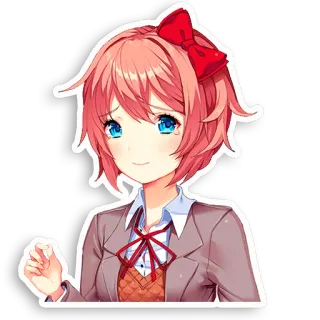 😢 7727b098 Sayori Doki Doki Literature Club! Anime, Fille, Mignon, Doki Doki, Uniforme scolaire whatsapp sticker