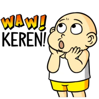 🚓 388d9fa4 WAW! verrast, cartoon, schattig, kind, uitdrukking telegram sticker