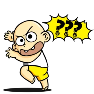 🚕 a0f2730c Cartoon, Vraag, Boos, Baby, Rennen telegram sticker