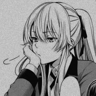 ⛓ 033e7832 anime, chica, triste, manga, personaje whatsapp sticker