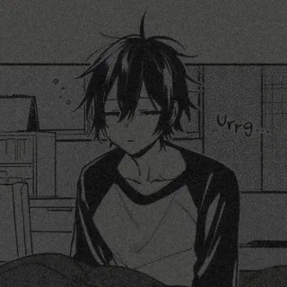 🌪 c665229e Urrg Anime, Manga, Somnoliento, Chico, Ilustración whatsapp sticker