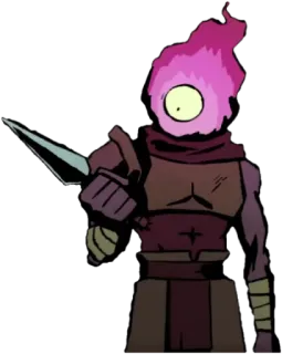 🧐 871b6aca The Prisoner Dead Cells Potwór, Roguelike, Indie, Broń, Ogień, Akcja, Miecz, Gra wideo whatsapp sticker