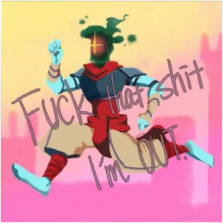 🏃‍♀ 8a0b5b0c FUCK That shit I'M OUT! bieganie, odchodzenie, przekleństwo, zły, sfrustrowany whatsapp sticker