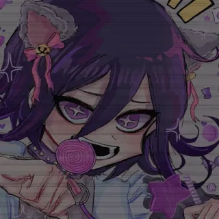 😸 2c18cb92 Kokichi Oma Danganronpa Anime, Kokichi Oma, Danganronpa, Tai mèo, Kẹo mút, Anime boy telegram sticker