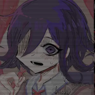 😰 747e0a30 huh Anime, Manga, Tóc tím, Nhân vật telegram sticker