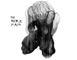 💔 329ac26e NO MORE PAIN buồn, đau đớn, đau khổ, trầm cảm, cảm xúc whatsapp sticker