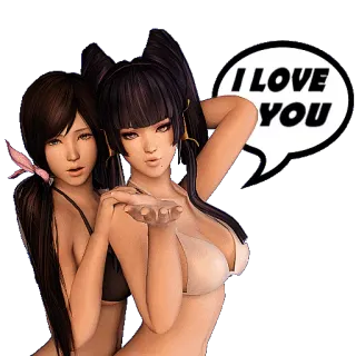 😘 3fd95a2a I LOVE YOU kobiety, bikini, miłość, anime, seksowne, słodkie, uczucie telegram sticker