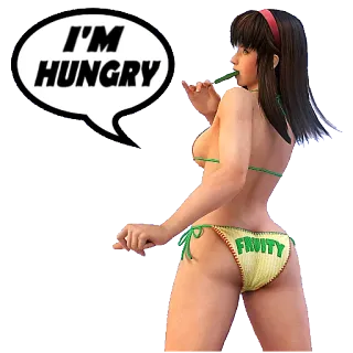 🍏 cc2b0bc7 I'M HUNGRY głodny, bikini, kobieta, jedzenie telegram sticker