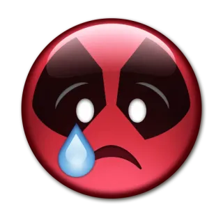 😢 03edc432 Deadpool triste, piangere, emoji, supereroe, marvel, fumetti telegram sticker
