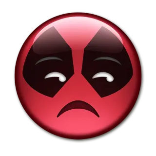 😒 1b18f9b2 Deadpool emoji, triste, marvel, eroe, deadpool, fumetti telegram sticker