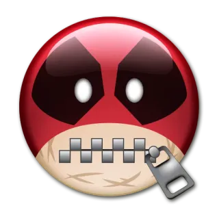 🤐 2218c0c6 Deadpool supereroe, Marvel, fumetto, Deadpool, zippato, bocca, emoji telegram sticker