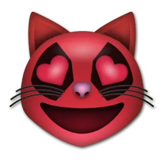 😻 2e2b84d8 gatto, cuore, occhi, emoji, amore, rosso telegram sticker