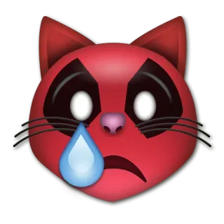 😿 3134ed59 gatto, triste, piangere, emoji, rosso telegram sticker