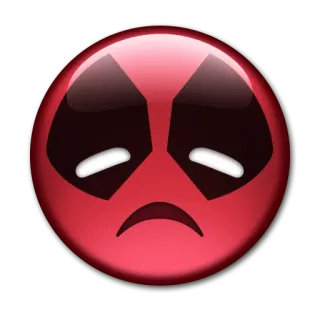 😞 32de71b7 Deadpool Marvel, supereroe, emoji, fumetto, rosso, triste telegram sticker