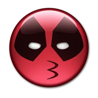 😗 736367a6 Deadpool Marvel, supereroe, emoji, bacio, rosso, Deadpool telegram sticker