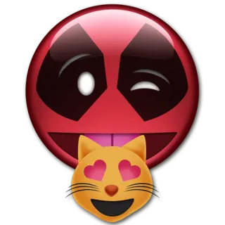 😻 94a7b527 Deadpool deadpool, emoji, marvel, gatto, occhi a cuore telegram sticker