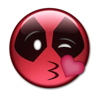 😘 b487962e Deadpool emoji, bacio, cuore, film, fumetti telegram sticker