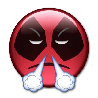 😤 b770d093 Deadpool deadpool, arrabbiato, emoji, rosso telegram sticker