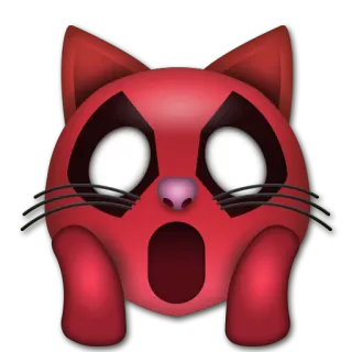 🙀 c87899ec gatto, emoji, spaventato, arrabbiato, rosso telegram sticker