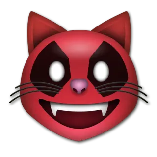 😺 dd20eb12 gatto, emoji, diavolo, rosso, mostro, malvagio telegram sticker