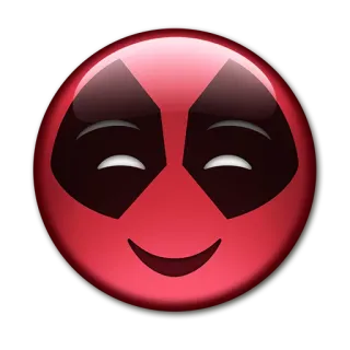 ☺️ f87acc36 Deadpool Marvel, Emoji, Supereroe, Fumetto, Rosso telegram sticker