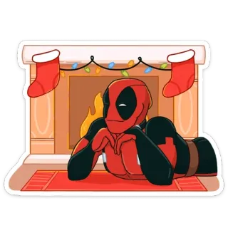 Дэдпул и Новый год (@TgSticker) whatsapp stickers
