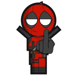 🖕 3cc4a219 Deadpool 死侍, 漫画书, 超级英雄, 冒犯手势, 中指, 卡通, 漫威 telegram sticker