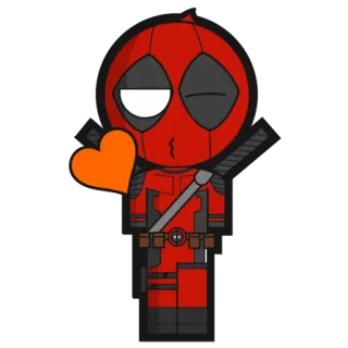 😘 6fd264f8 Deadpool 死侍, 漫威, 超级英雄, 卡通, 吻, 心, 爱 telegram sticker