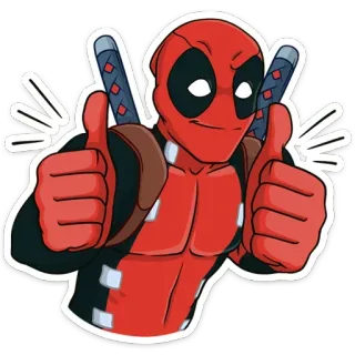 👍 134f449f Deadpool 死侍, 漫威, 超级英雄, 漫画, 武士刀, 武器 telegram sticker