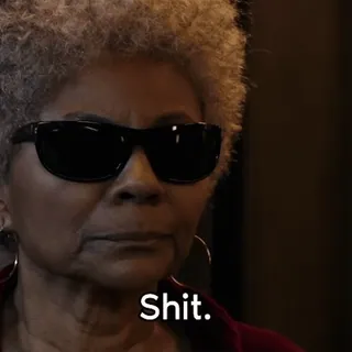 😔 bf15445d Shit. wanita, kacamata hitam, ekspresi, kata-kata kotor telegram sticker