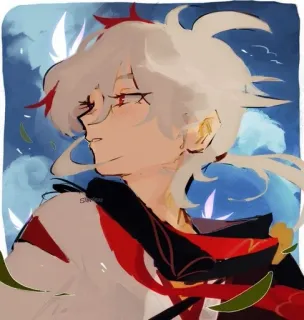 🌟 6875881b Kaedehara Kazuha Genshin Impact Anime, Gra, Kaedehara Kazuha, Genshin Impact, Gra wideo, Postać, Fanart telegram sticker