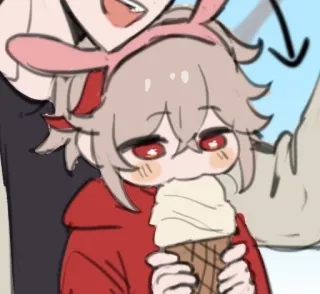 🌟 6f9e1911 Anime, Kreskówka, Słodkie, Lody telegram sticker